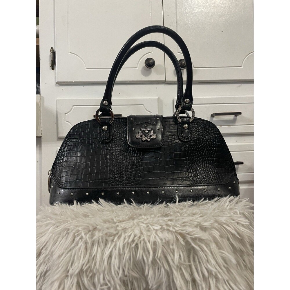 M.C. Marc Chantal purse - black leather Shoulder Bag Double Strap